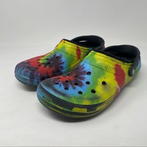 CROCS Lined Tie Dye Clogs 206341 Size 11